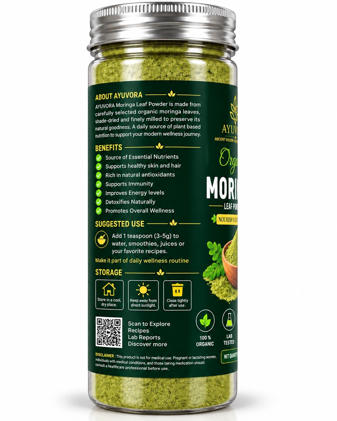 Ayuvora Organic Moringa Powder